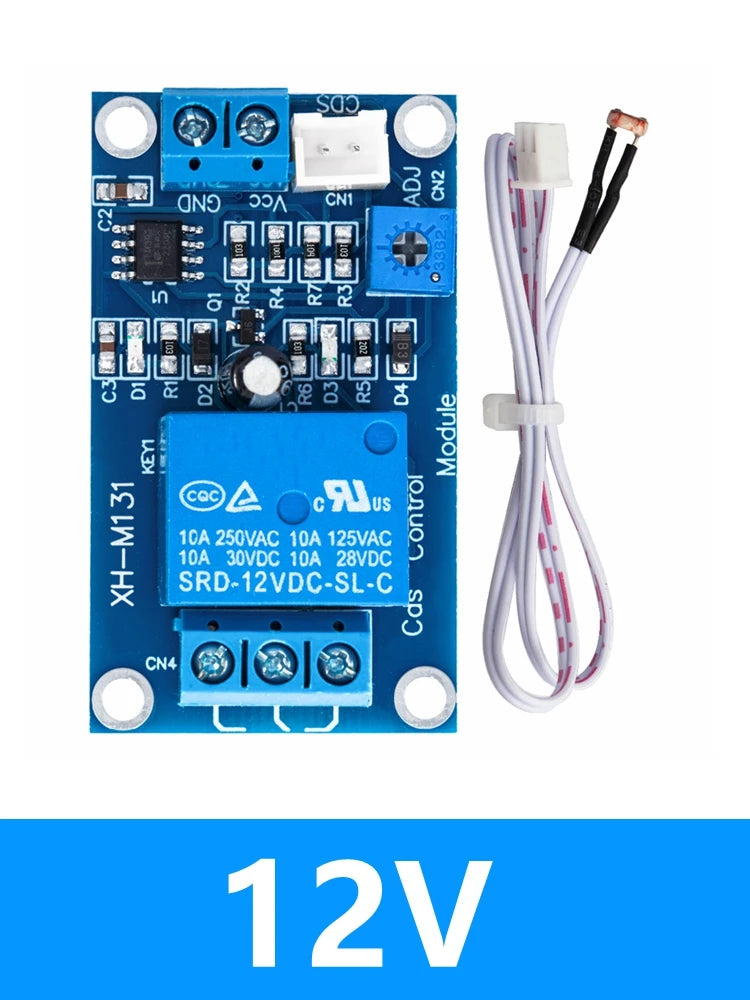 BS XH - M131 DC 5V/12V Photoresistor Relay Module - 10A Light Control with Automatic Brightness Detection