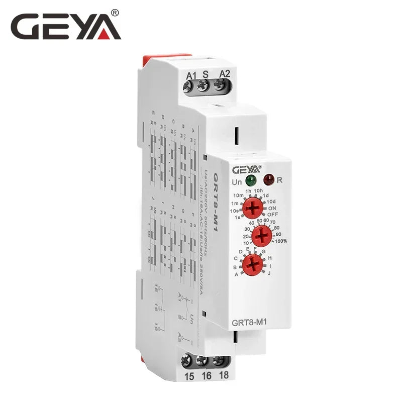 GEYA GRT8-M 16A Multifunction Timer Relay with 10 Function Choices AC DC 12V 24V 220V 230V Time Relay