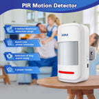 KERUI 433MHz Infrared Motion Sensor Detector Alarm/Doorbell Two Modes Wireless PIR Motion Alarm with Remote SOS for Home Elders
