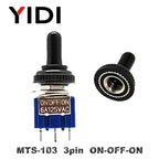 6A 125VAC Mini 6mm Toggle Switch MTS 102 103 202 203 302 303 402 403 on off SPDT DPDT on off on 3PDT Switch with Waterproof Cap