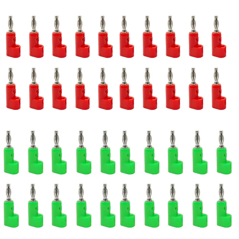 40pcs/4mm Adaptor Electrical Connecting Bending L Shape Banana Jack Plug Socket for Binding Post Test Terminal Connector
