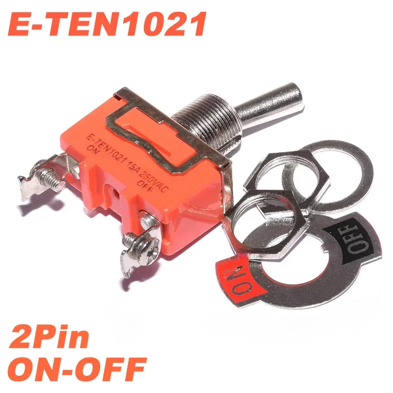 5pcs Toggle Switch Latching On-Off On-On On-Off-On E-TEN1021 1122 1221 1321 Power Button Switch 250V 15A Toggle Switch