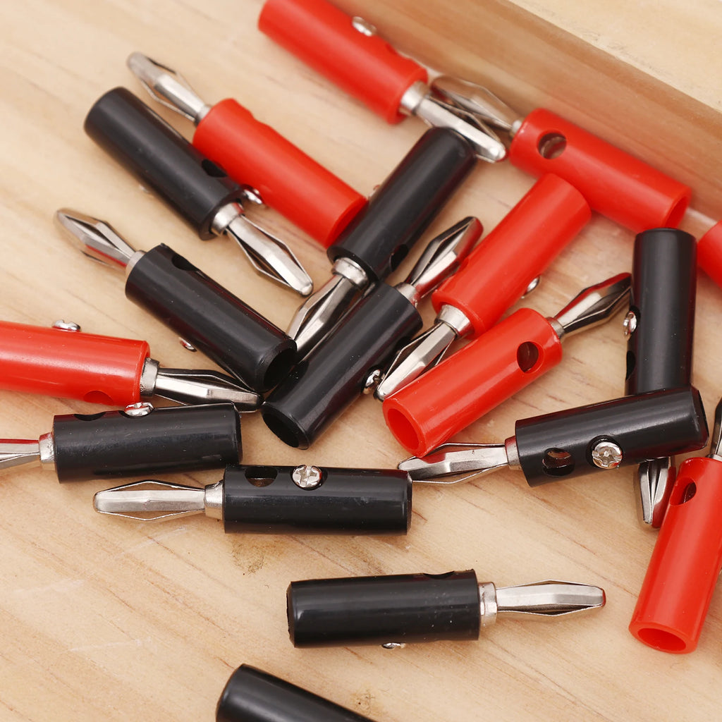 4mm Banana Plugs Stackable Connectors for Speaker Wire 4MM Banana Plug Male Audio Speaker Jack Amplifier Terminal Adapters