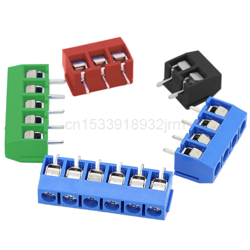 10Pcs KF301 Straight Pin 2P 3P 4P 5P 6P Screw PCB Terminal Blocks Pitch 5.0mm Connector Assortment Kit KF-301