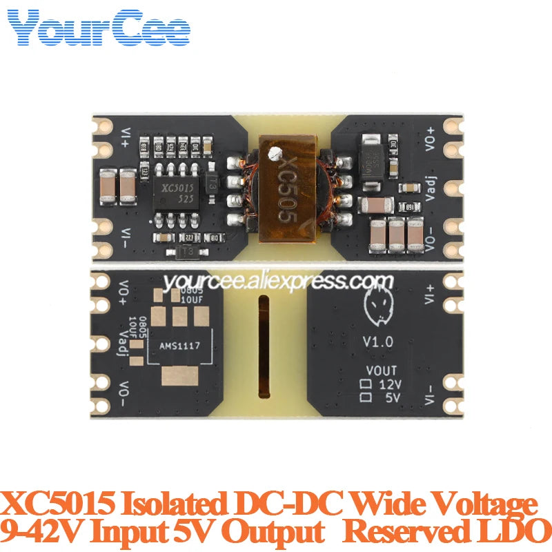 10pcs/1pc XC5015 JW3510 XC7010 Isolated Power Supply Module DC-DC Wide Voltage 9-42V to 5V 12V ±5V ±12V Output Reserved LDO