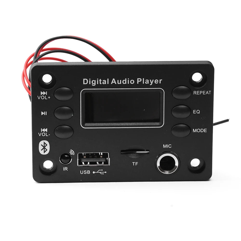 DC7-16V Bluetooth 5.0 MP3 Decoder Board 2x25W Car Audio Amplifier Board With Radio Function & Microphone Jack