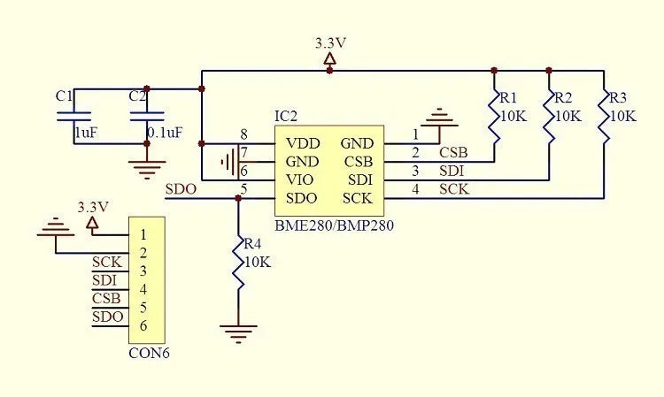 1PCS  BME280-3.3 BME280 BMP280-3.3V Digital Module Temperature Barometric Pressure Sensor Module For Arduino BMP280