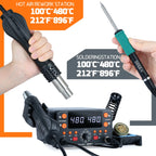 Silverflo T12 Soldering Station 2 in 1 Hot Air Rework Soldering Station Welding Heat Gun for SMD Soldering Tools