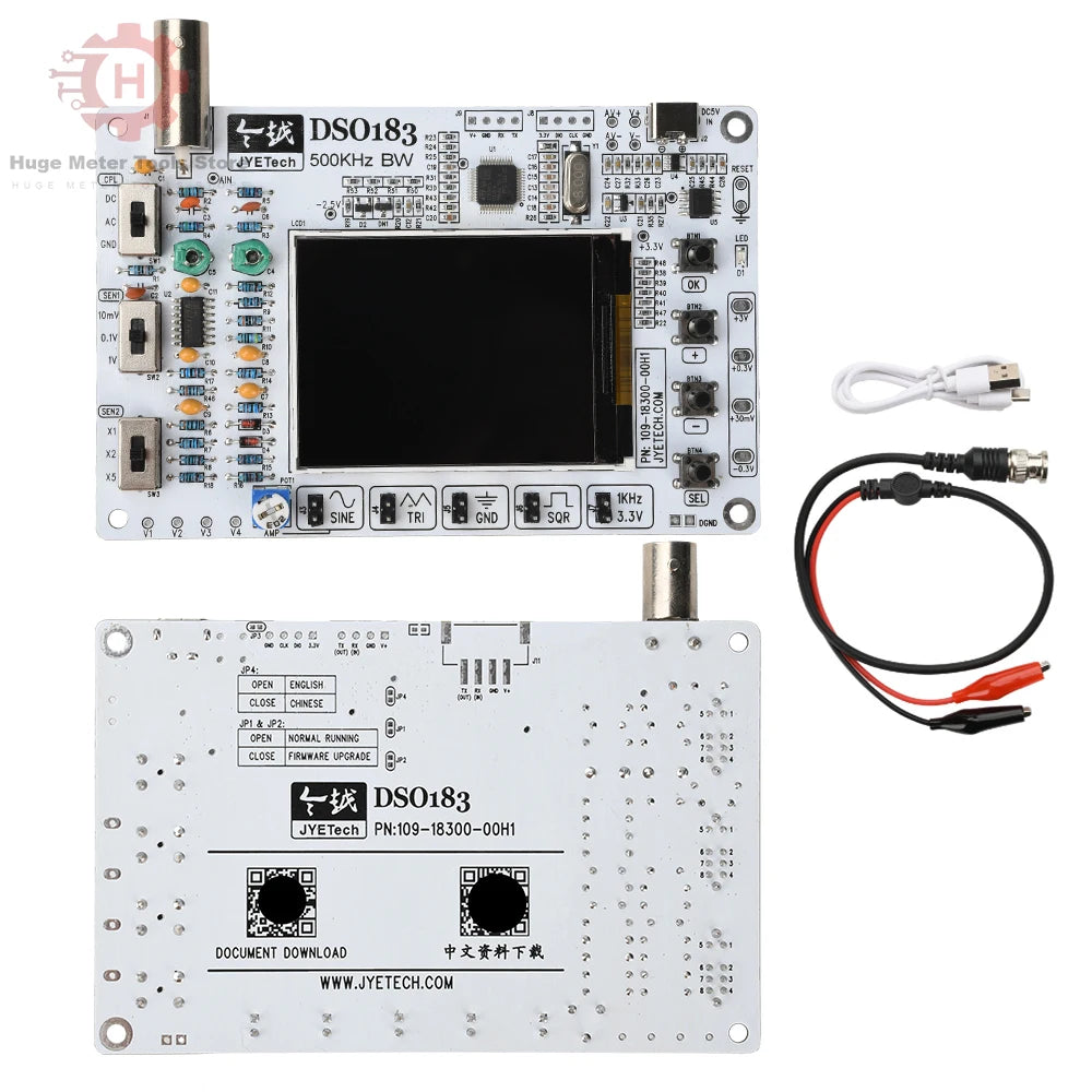 DSO183 Digital Oscilloscope Module DIY Loose Part Teaching Practical Training Electronic Production Kit DC 5V 0-500KHz Type C