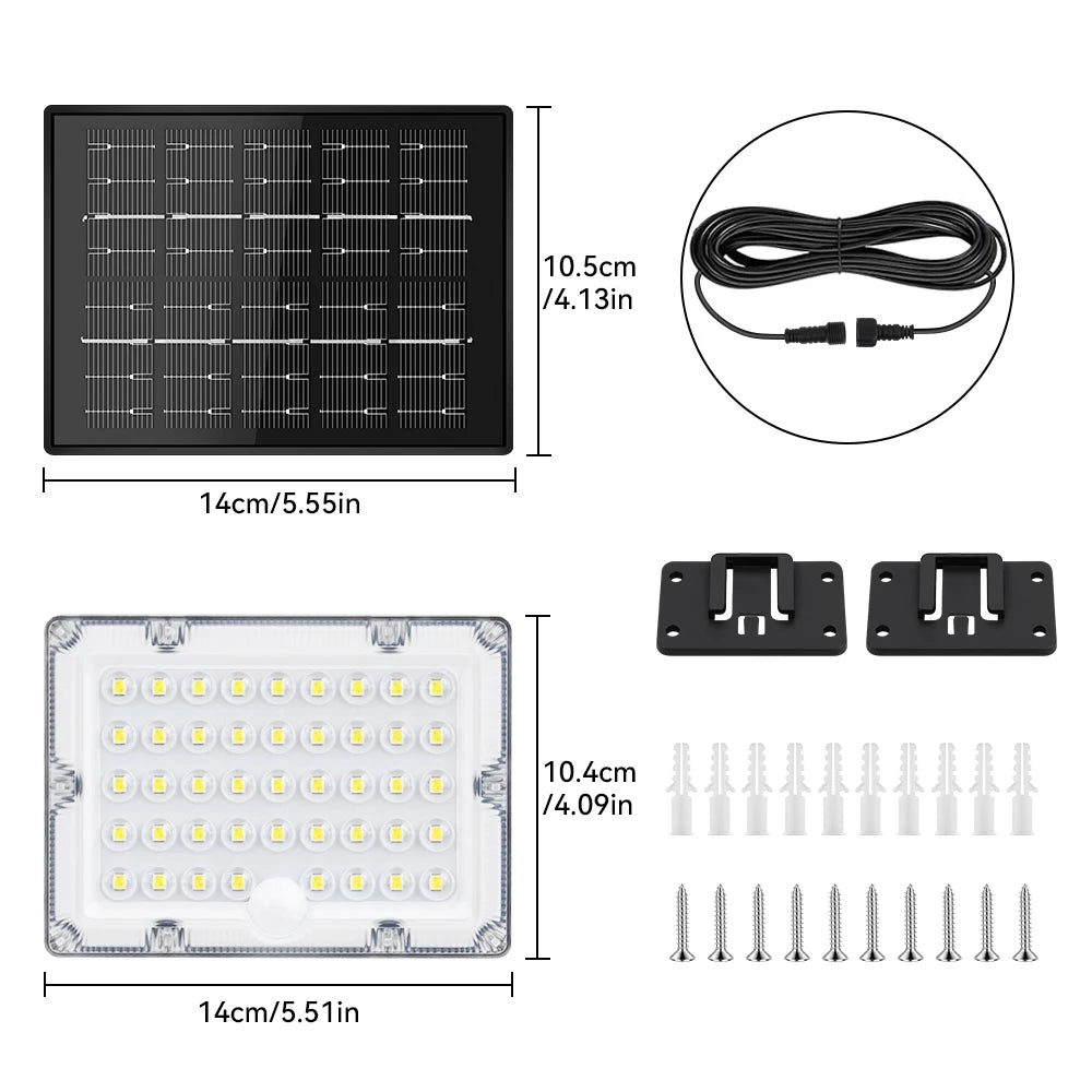 Super Bright 184 LED Solar Light Outdoor Motion Sensor Solar Wall Light IP65 Waterproof 3 Working Modes Solar Floodlight