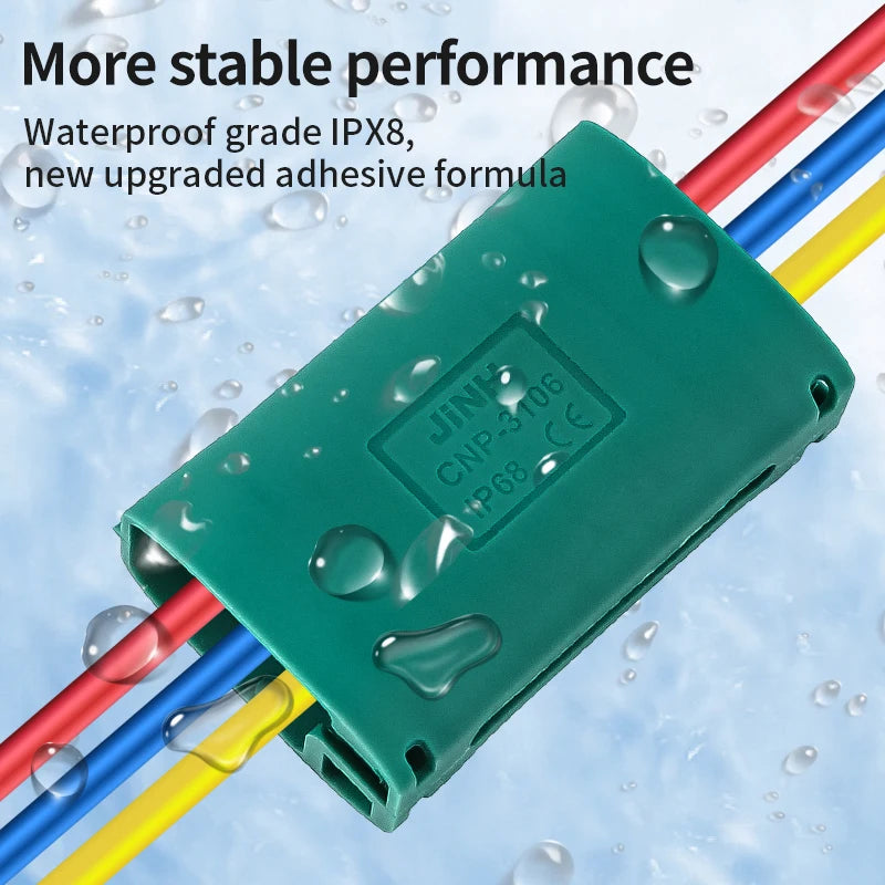 JINH IP68 Mini Gel Wire Connector Junction Box Waterproof 2 3 5 Ports Outdoor Easy Universal Wiring Rainproof Terminal Blocks