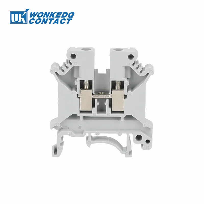 10Pcs UK5N Screw Wire Connector 4mm Cable 4mm² Feed-through Connection 12AWG Plug Electrical Mount DIN Rail Terminal Block UK 5N