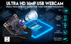ELP 16MP Mini Webcam IMX298 Color Sensor HD USB Camera Module 4656x3496 Embedded Camera for PC Laptop Computer