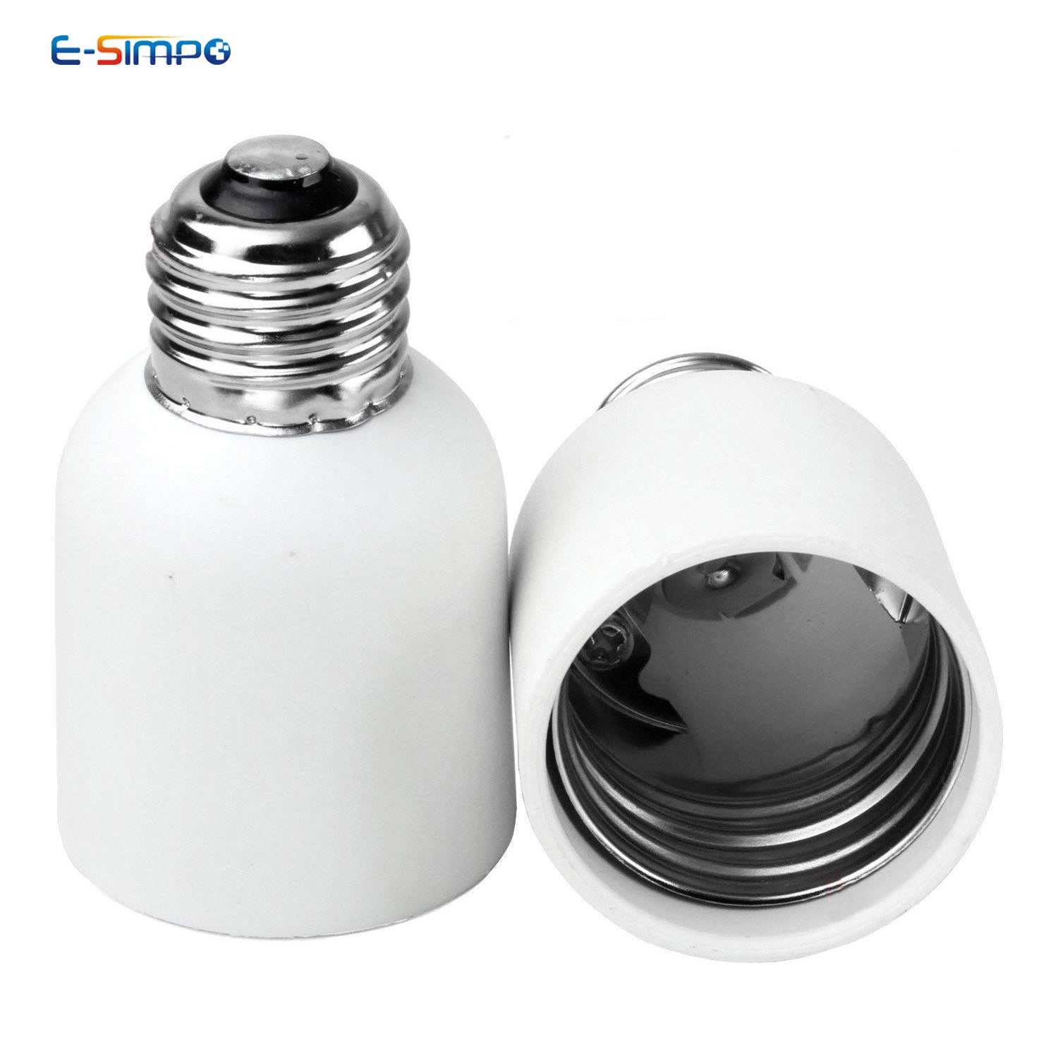 2PCS E40 To E27 Light Socket Adapter ExtenderLED PBT Porcelain Ceramic Mogul Highbay Base To Medium Screw Lampholder Converter