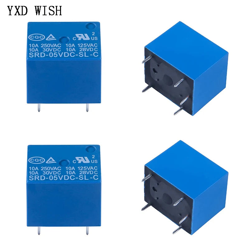 50PCS/lot Relay SRD-05VDC-SL-C SRD-09VDC-SL-C SRD-12VDC-SL-C SRD-24VDC-SL-C 5V 9V 12V 24V 10A 250VAC 5PIN T73 Power Relays
