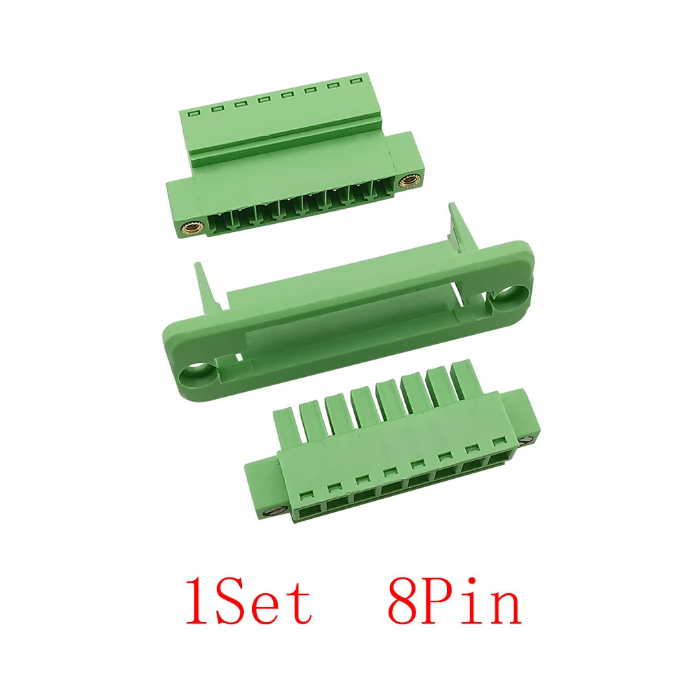1Set 3.81mm Pitch Screw Terminal Block 2/3/4/5/6/7/8/9/10/12 Pin Through-wall Pluggable Plug Terminal Blocks Connector 15EDGWC