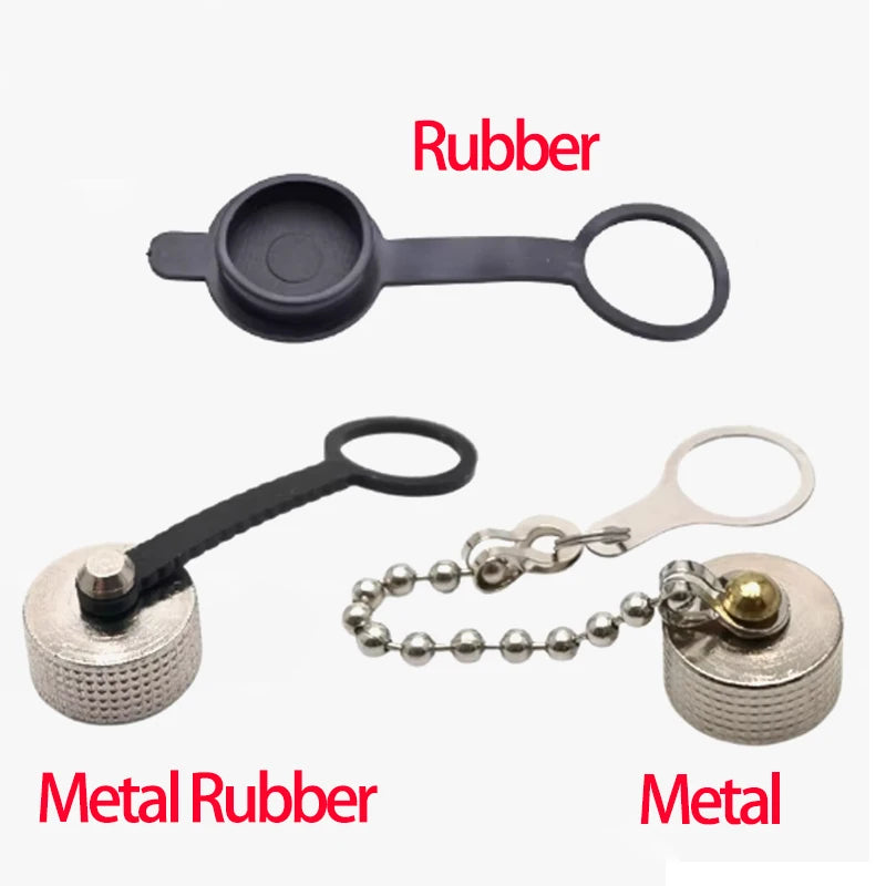 GX12 GX16 GX20 Aviation Circular Plug Socket Waterproof Dust Cable Connector Metal Leather Chain Protective Sleeve Cap