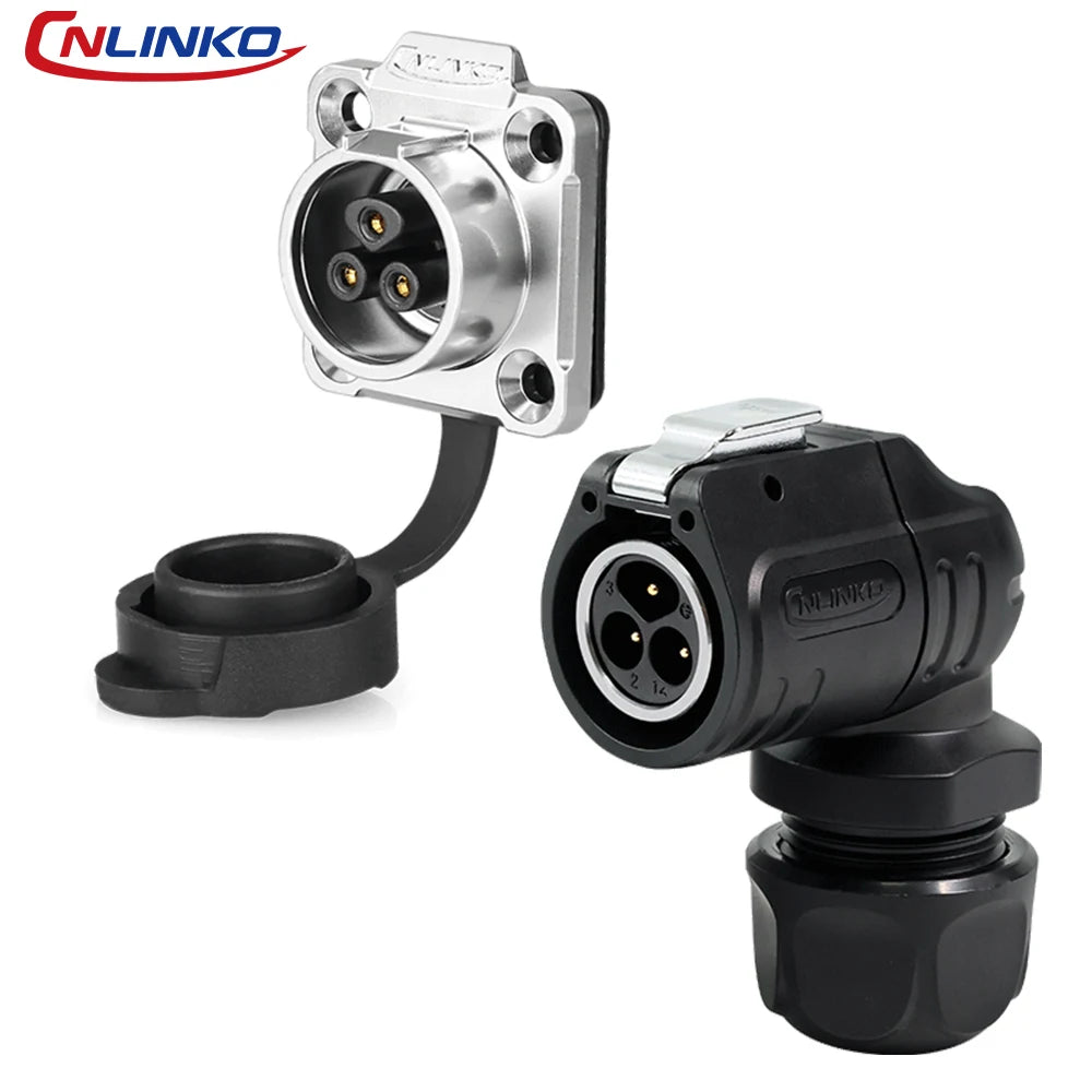 LP-16 2 Pin Right Angle Industrial Connector IP68 Waterproof Male Plug Female Socket Set Aviation Connector for LED Solar Use