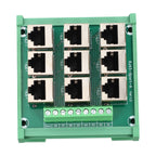 Ethernet Port Adapter Terminal Block for RJ45 8p8c Connector with 9 Screw Terminals Supporting For DIN Rail Installation