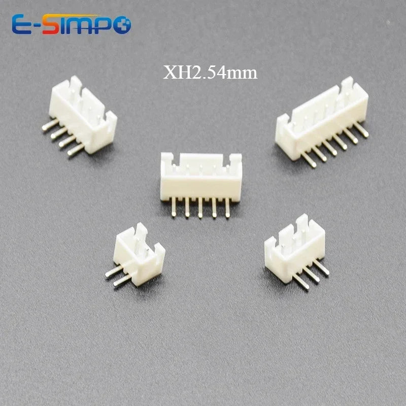 50PCS XH2.54 Right Angle Pin Header Connector 2P 3P 4P 5P 6P 7P 8P 9P 10P 12P 2.54mm Pitch XH for PCB JST 90D Bend RA Pin Wafer
