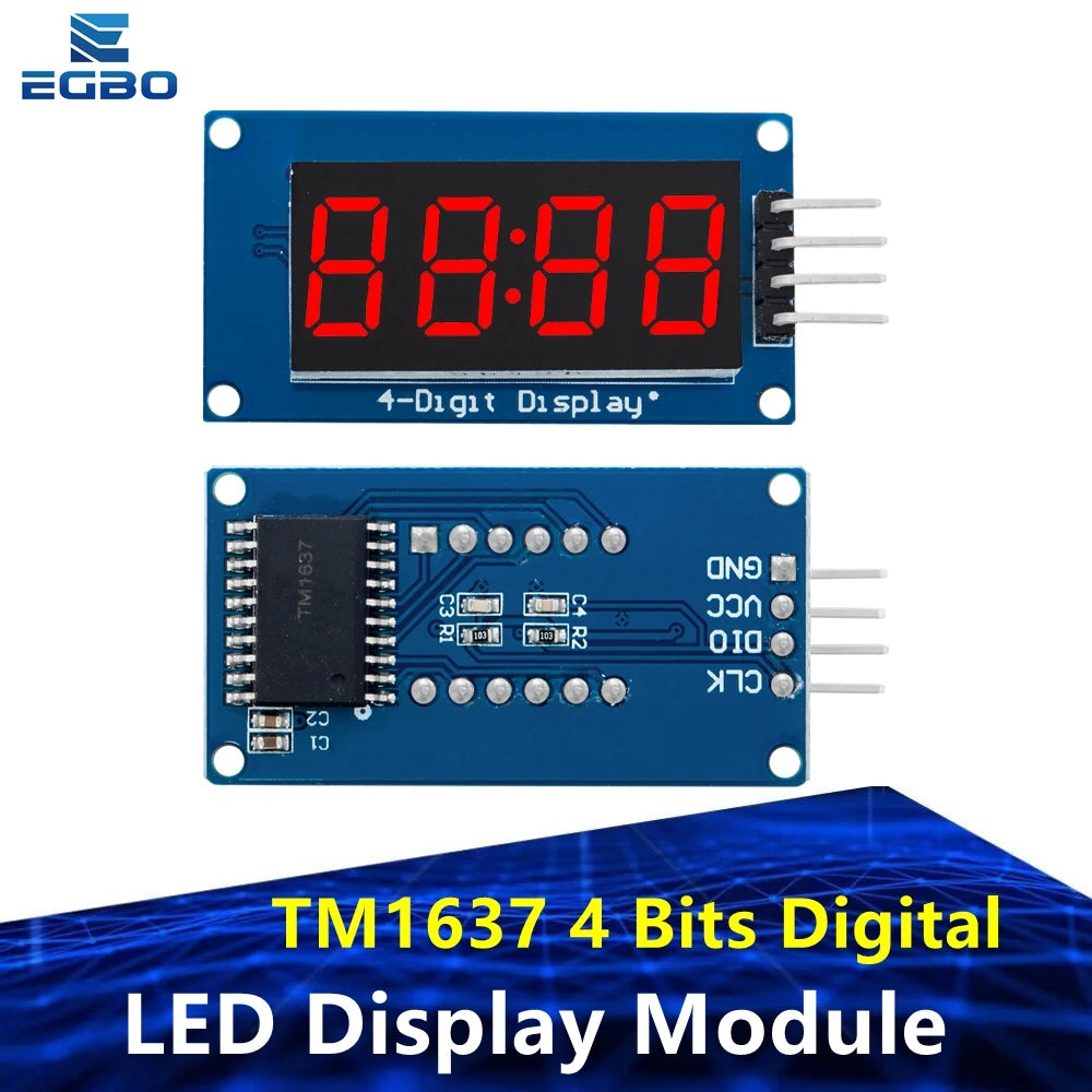 1~10PCS EGBO TM1637 4 Bits Digital LED Display Module 7 Segment 0.36Inch Clock RED Anode Tube Four Serial Driver Board Pack