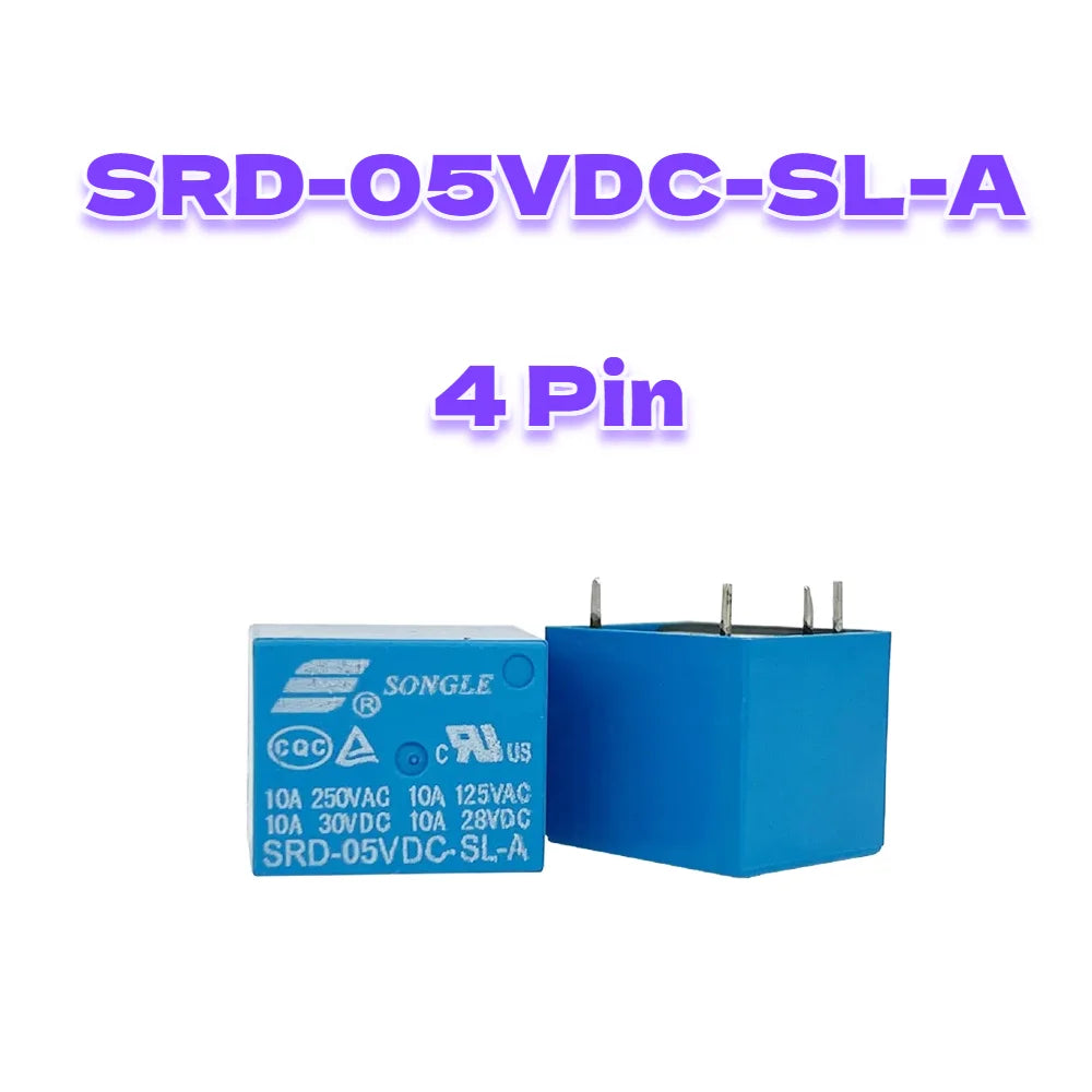 5 Pieces Power Relays SRD-03VDC 05VDC 06VDC 09VDC 12VDC 18VDC 24VDC 48VDC-SL-A SL-C T73 7A 10A 15A 4Pin 5Pin for Electronics