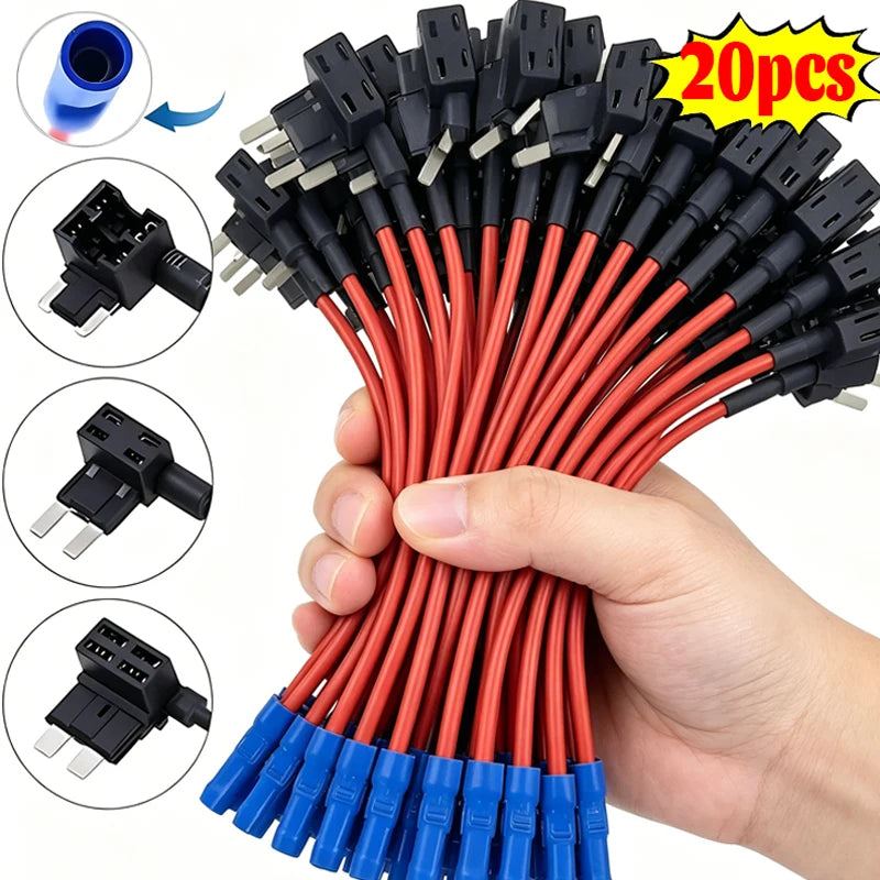 20/5pcs Car Fuse Holder Add-a-circuit MINI SMALL MEDIUM TAP Adapter Micro Mini Standard Blade Car Fuse with Holder Adapter 32V