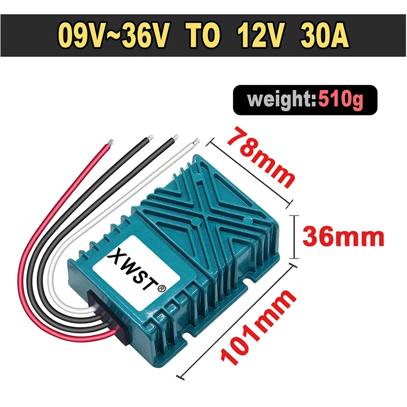 9-36V to 12V DC Voltage Converter Boost Buck Regulator 1-30A Power Inverter Adapter CE Certified for LED Lights