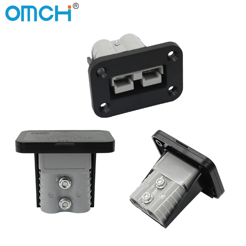 OMCH 1/2/5PCS 50A/120A/175A For Double Pole Plug Connector with Mount Bracket Panel Cover For Boat Truck Cable Connectors Plug