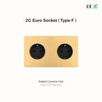 Avoir Gold Rocker Toggle Switch Brass Lever Switch Home Accessories Cat6 Type C EU Sockets And Switches 220V Push Button 86 Type