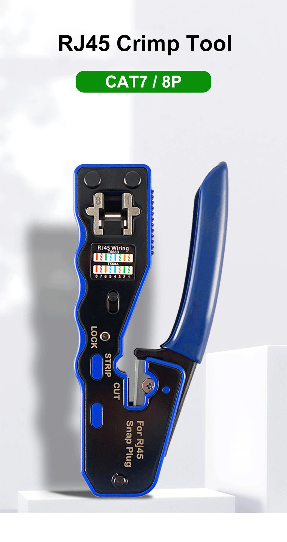 RJ45 UTP Crimper Network Tools Ethernet Cable Stripper Through-hole Connector CAT5/6/7/8 Pliers Pressing Wire Clamp Tongs Clip