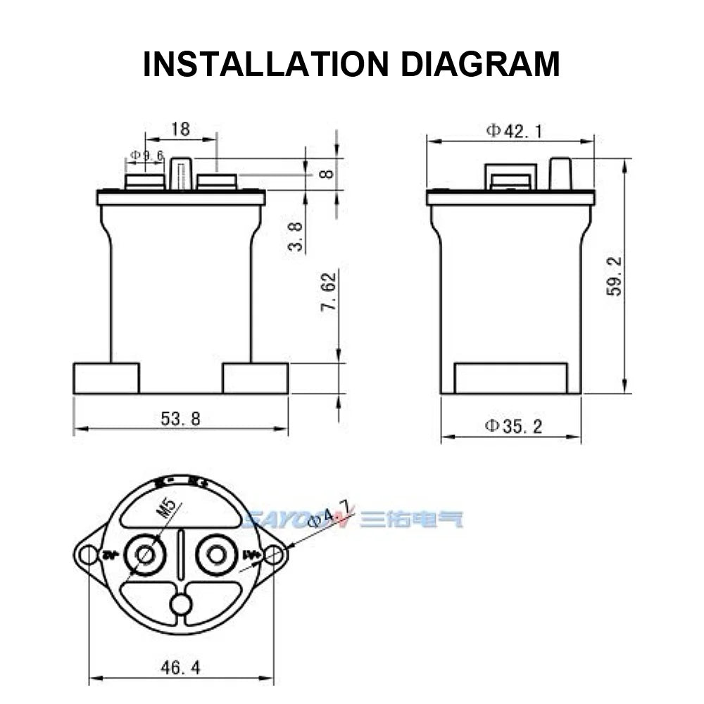 SEV100AD 12V 24V 36V 48V 72V High Voltage Charging Station DC Contactor DC Power Electric Relay Switch for EV Charger