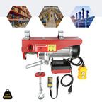 880LBS 110V Electric Winch, 2 in 1 Electric Hoist Winch with 328ft Wireless Remote Control Emergency Stop Heavy Duty Lift Hoist for Factory Garage Warehouse