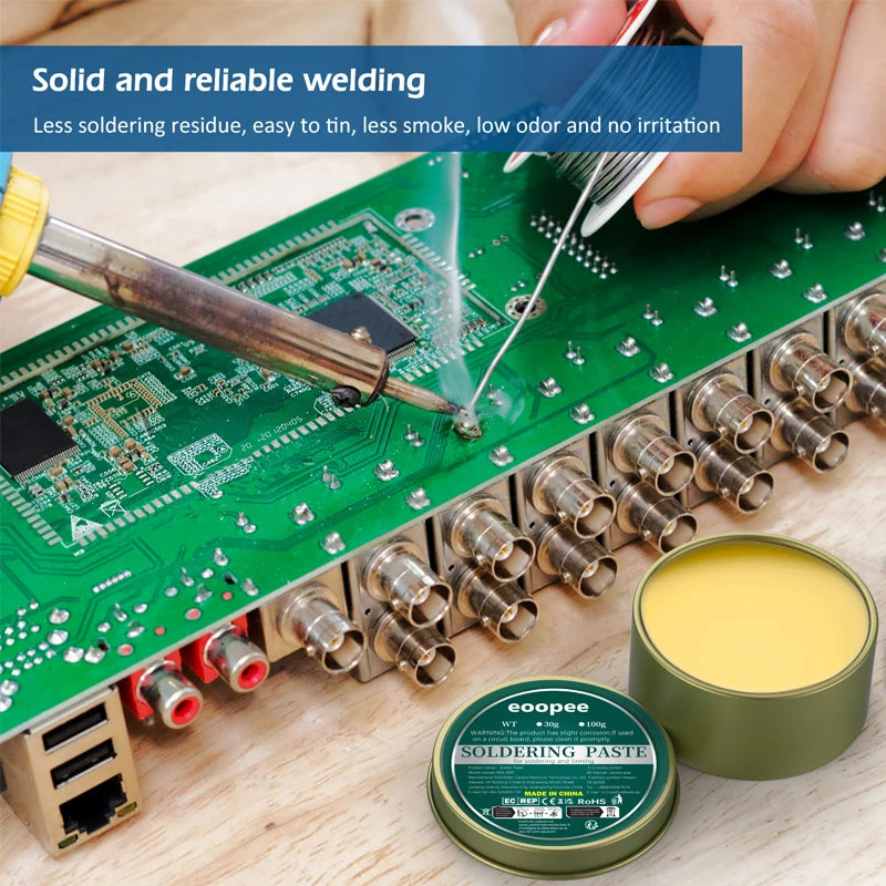 Solder Flux Paste For Electronics No Clean Flux Lead-Free Soldering Circuit Boards Copper Electrical Wire Safe Welding Paste