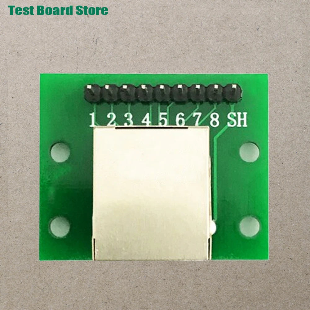 1Pce RJ45 Ethernet Port 8P Vertical Horizontal Test Board Bent Pin Straight Pin Network Port Adapter Circuit Board Connector