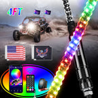 Nilight  3-6FT RGB LED Whip Light, Spiral Neon Flagpole Lights With Remote Control Color Changing Lights for ATV UTV Buggy 2PCS