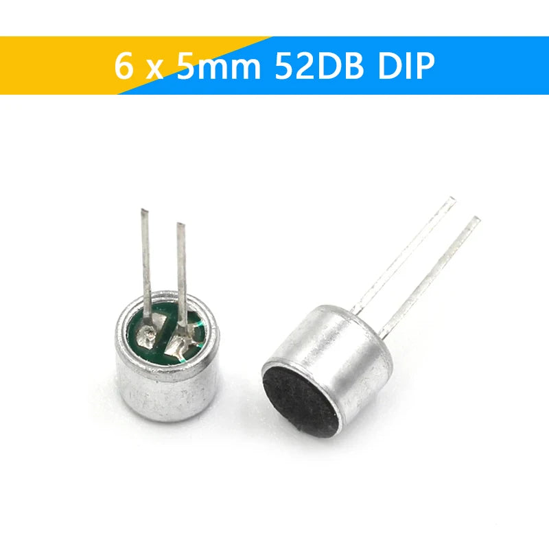 10pcs 6x5/9x7/4.5x2.2/6x2.2mm 2 Pin Mic Capsule Electret Condenser Microphone Dip Smd 52db 56db With Mp3 Accessories