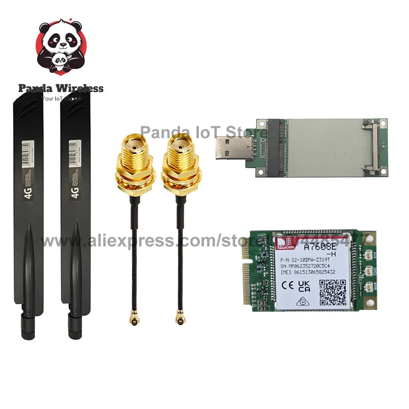 1pcs SIMCOM CAT4 4G LTE-module A7608E-H PCIE Support GPS Replace SIM5320E SIM5360E series SIM7600E with Antennas adapter pigtail