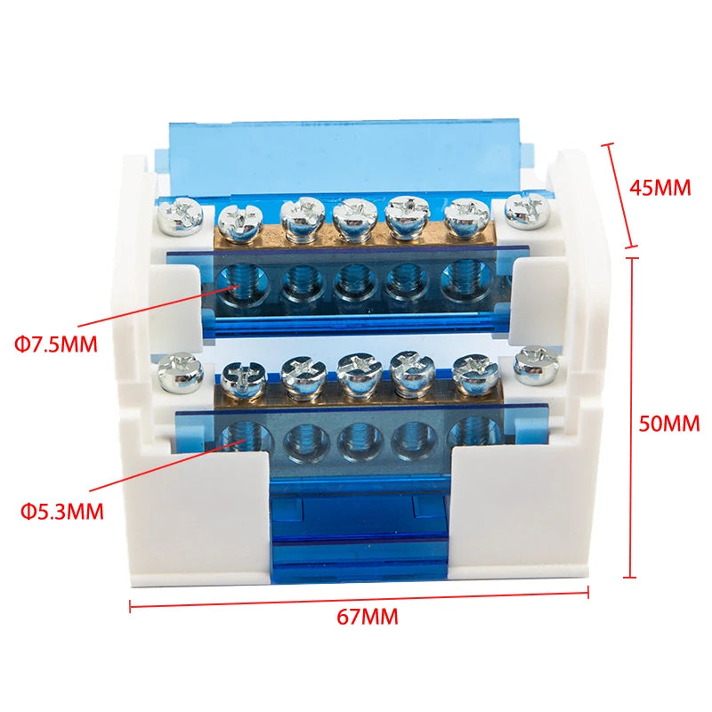 1PC Din Rail Terminal Block WKH207 Power Distribution Box Modular Connection Block.