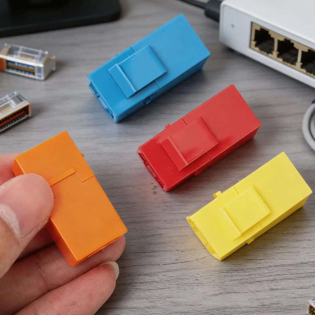 For RJ45 CAT6 Keystone Coupler Colorful Network Straight-through Connector Cat6 RJ45 Adapter Insert Inline Coupler CAT6 Keystone