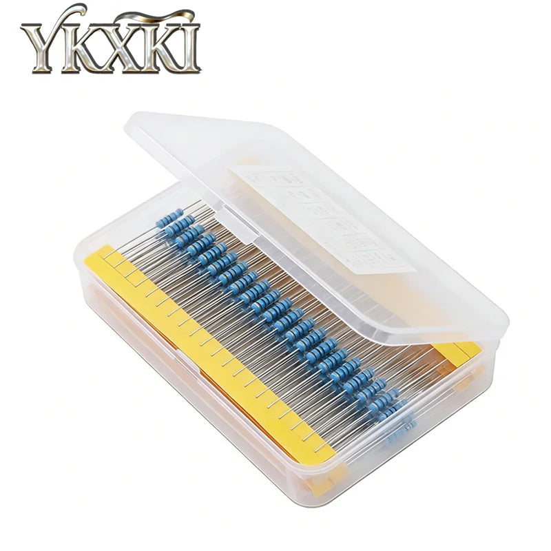 300pcs 600pcs 820pcs 1/4W 1% Metal Film Resistors Kit 10R Ohm ~1M Ohm 30Values 41Values Electronic Components Kit