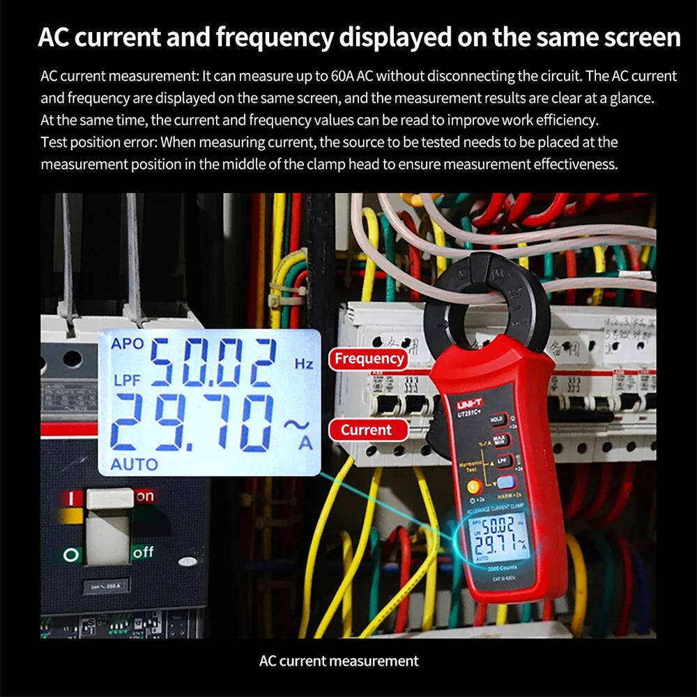 UNI-T UT251A UT251B+ UT251+ UT251C PLUS Current Leakage Clamp Meter Pliers Ammeter Professional AC Current Leak Tester