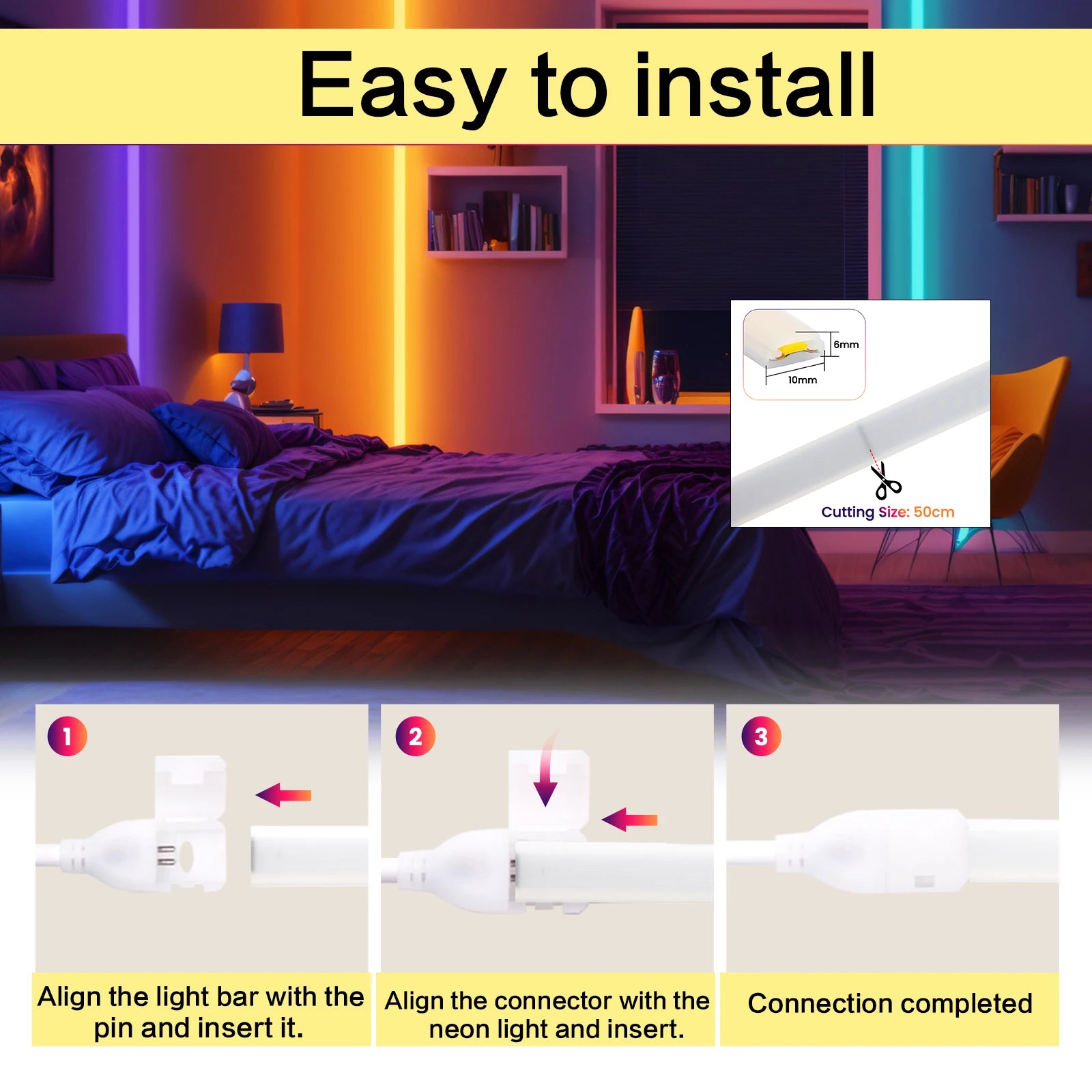 220V COB LED Strip Light With Switch/Dimmer Plug Super Bright 288LEDs/M IP65 3000K 4000K 6000K High Quality Indoor Outdoor Decor