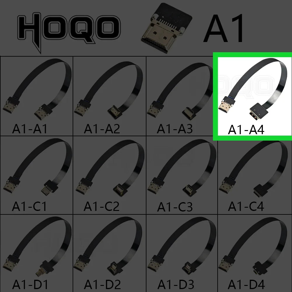 HD A1 Ultra Thin Flat FPV HDMI-Compatible Cable Flexible Mini HDMI to Micro HDMI Ribbon Wire 5cm/50cm Short FPC FFC