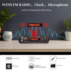 30W 60W Amplifier 12V MP3 Decoder Board Bluetooth 5.3 Stereo Audio DIY Car MP3 Player FM Radio TF USB 6.5mm Mic Jack Record Call