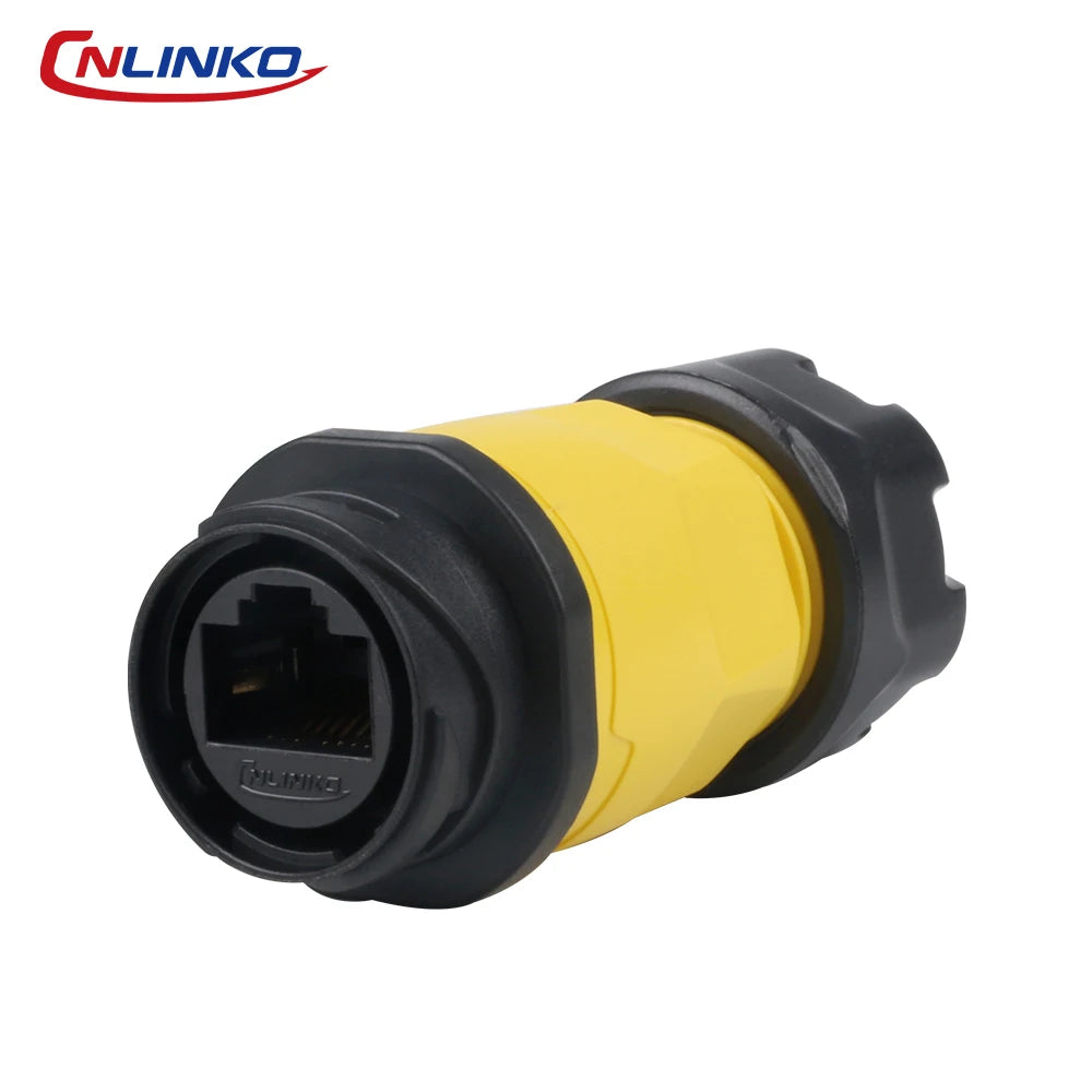 CNLINKO M20 PBT Plastic IP68 Waterproof RJ45 Cable Signal Connector YM20 CAT6 Panel Mount Socket Plug Network Ethernet Interface