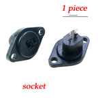 2PCS 2 Pin Black DIN Plug Speaker and HiFi Connector Screw Terminals Connector Power Audio Lamp Signal Plug Adapters