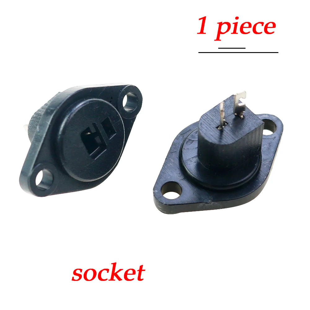 2PCS 2 Pin Black DIN Plug Speaker and HiFi Connector Screw Terminals Connector Power Audio Lamp Signal Plug Adapters