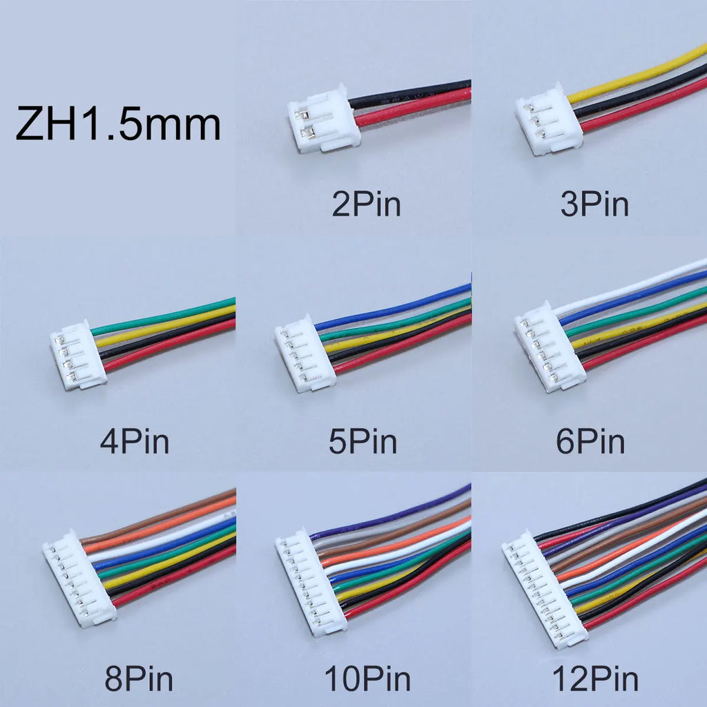 YanXi 10PCS SH1.0 1.25 ZH1.5 PH2.0 XH2.54 Connector Female Plug 2/3/4/5/6/8/9/10/12Pin With Cable Terminal Wire 10/20/30cm