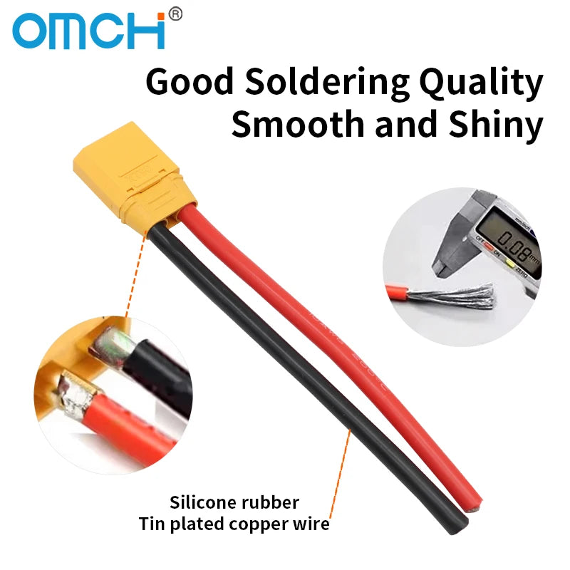 OMCH XT90 Male Female Plug Battery Connector With Silicone Flexible Wire 10AWG For RC Airplane Lipo Battery Drone Car
